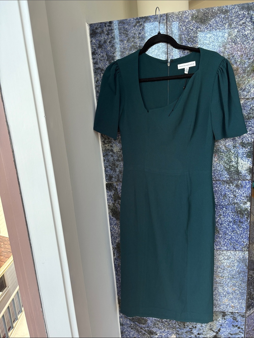 Dress the Population Teal Green Wrap-Style Blazer